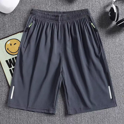 Summer Men'S Sport Shorts Cool Sportswear Running Shorts Casual Bottoms Gym Fitness Training Jogging Short Pants Men Black Gray