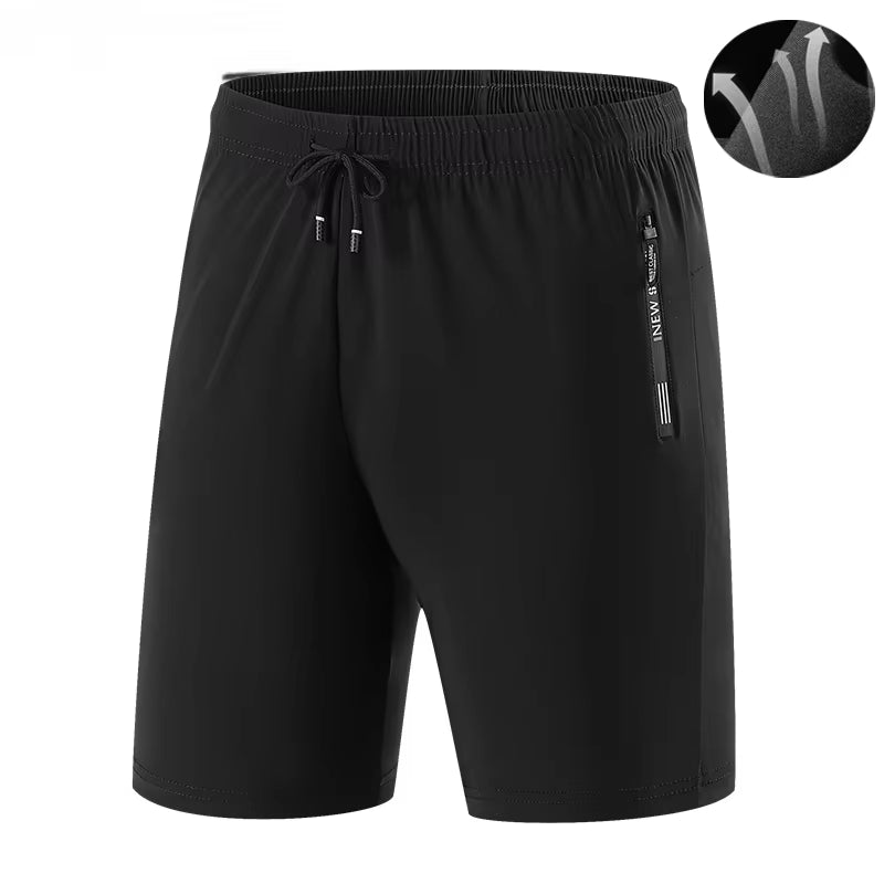 Summer Men'S Sport Shorts Cool Sportswear Running Shorts Casual Bottoms Gym Fitness Training Jogging Short Pants Men Black Gray