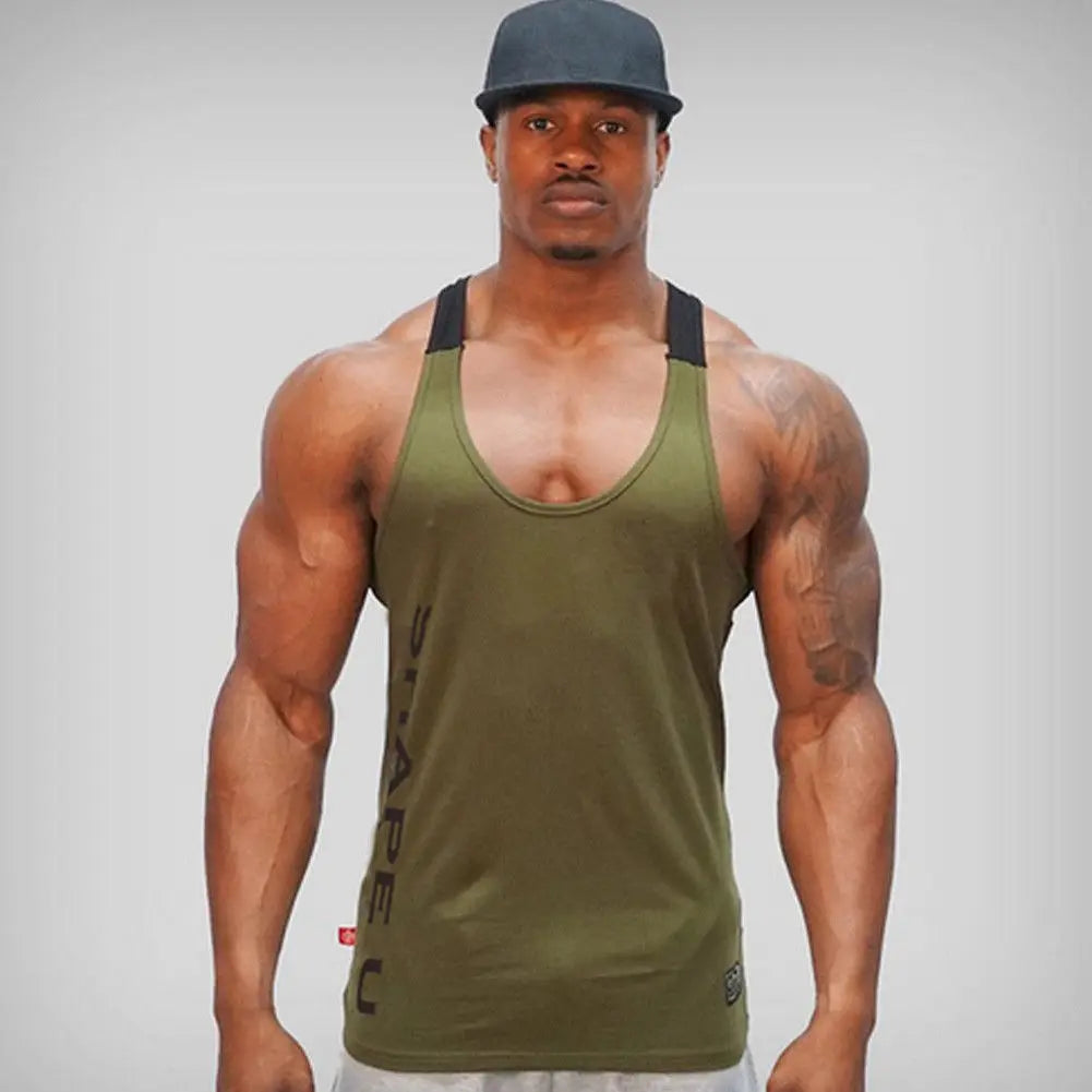 Men's Sports Running T-Shirt - Gym Fitness Top, Bodybuilding Singlet, Muscle Vest, Workout Shirt