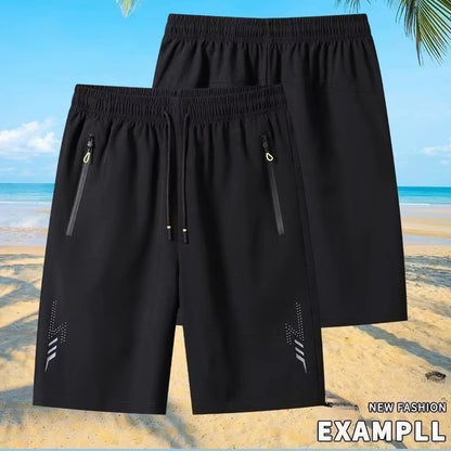 Summer Men'S Sport Shorts Cool Sportswear Running Shorts Casual Bottoms Gym Fitness Training Jogging Short Pants Men Black Gray